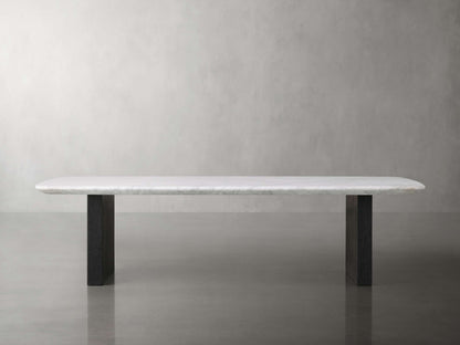 Saint Germain Stone Top Coffee Table with Wood Clement Base