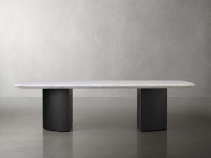 Saint Germain 72" Stone Coffee Table with Dauphine Base and Carrara Top