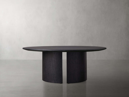 Saint Germain Round Wood Coffee Table with Dauphine Base