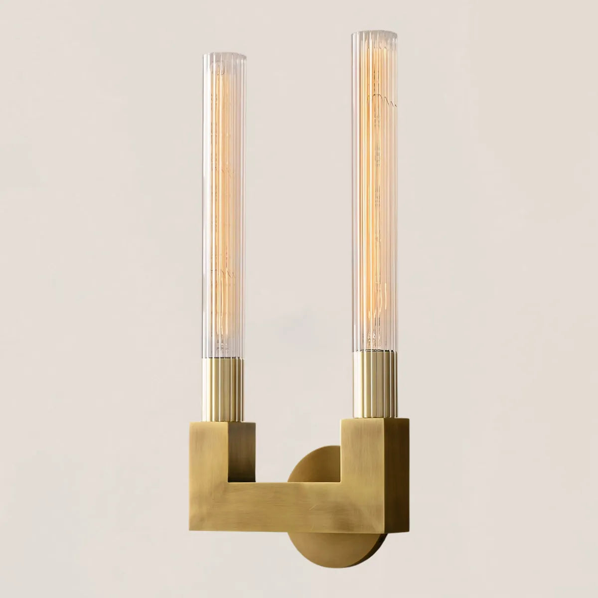 Cannele Glass Double Wall Sconce
