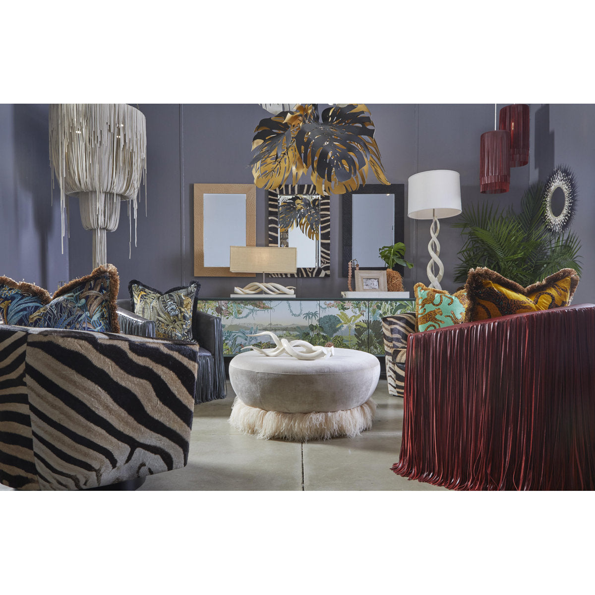 40" Dia Fluff Ottoman