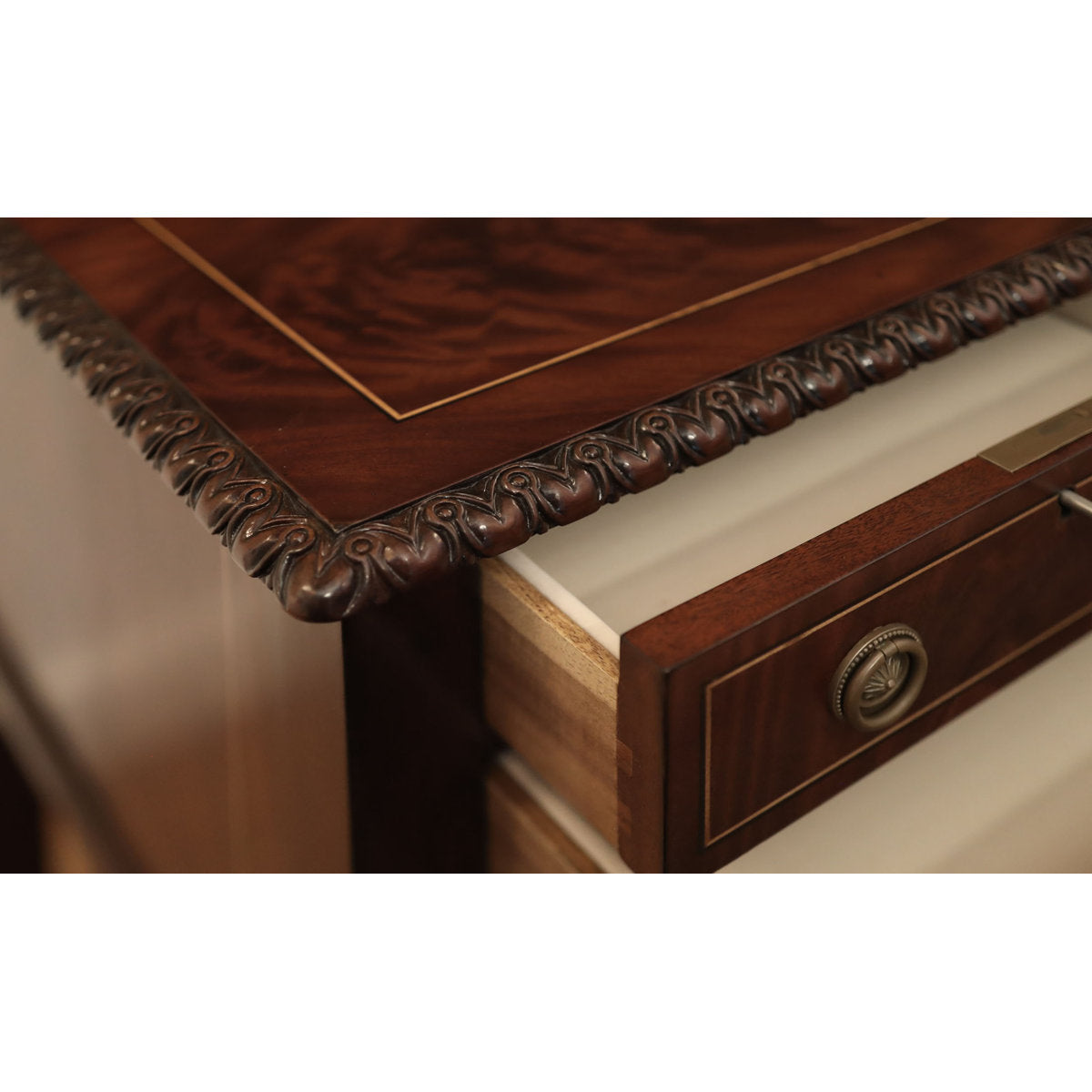 Ap Exclusives Traditional Silver Chest Or Dining Room Sideboard Buffet Side Cabinet With Chippendale Legs