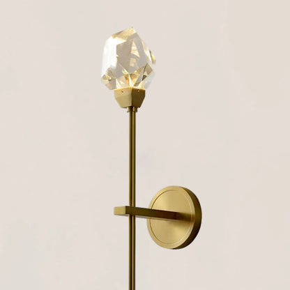 Faceted Crystal Prisms Wall Sconce - Rod