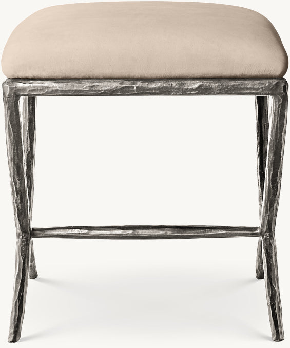 Thaddeus Leather X-Base Stool