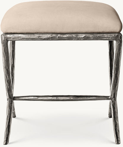 Thaddeus Leather X-Base Stool