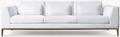 Italia Taper Arm 3-Cushion Sofa - Metal Base