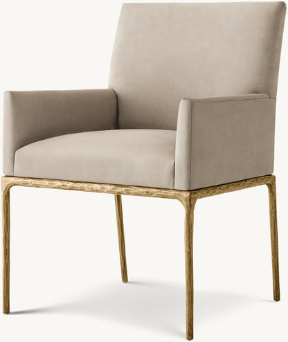Thaddeus Track Leather Dining Armchair