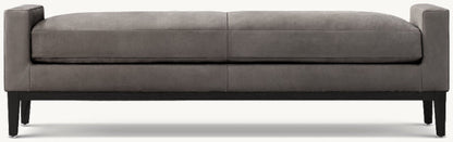 Italia Leather Bench - Oak Base