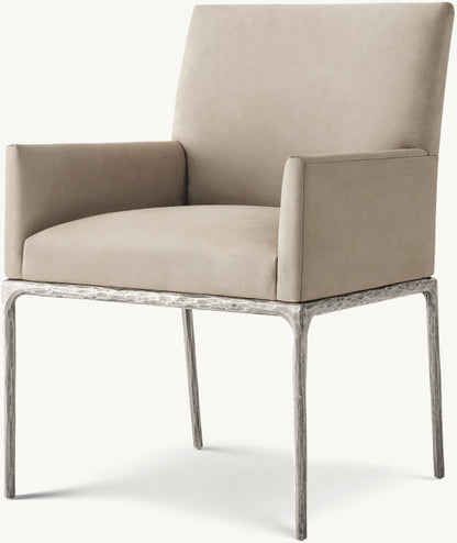Thaddeus Track Leather Dining Armchair