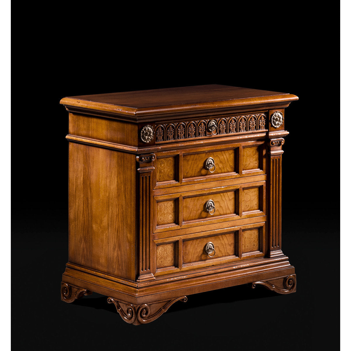 4 - Drawer Solid Wood Nightstand in Brown