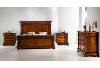 4 - Drawer Solid Wood Nightstand in Brown