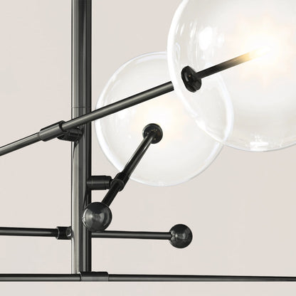 Glass Globe Mobile 6-stem Chandelier 55"