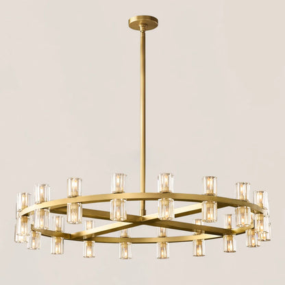 Contemporary Industrial Crystal Glass Round LED Chandelier - Arcachon Style