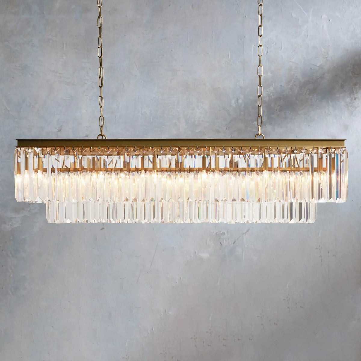 Leyland Tiered Rectangular Chandelier 49"