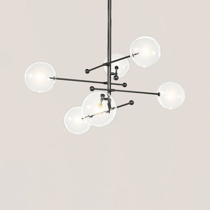 Glass Globe Mobile 6-stem Chandelier 55"