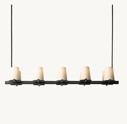 Pauillac Fabric Shade Linear Chandelier 60"