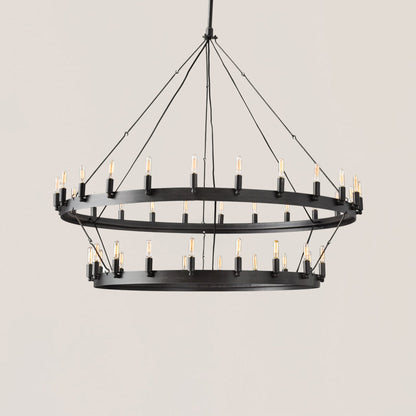 Industrial Rustic Vintage Filament 2-tier Chandelier - Camino Style
