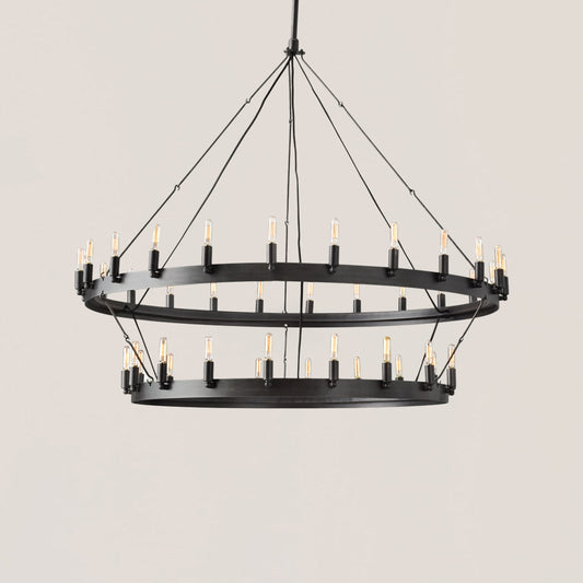 Industrial Rustic Vintage Filament 2-tier Chandelier - Camino Style