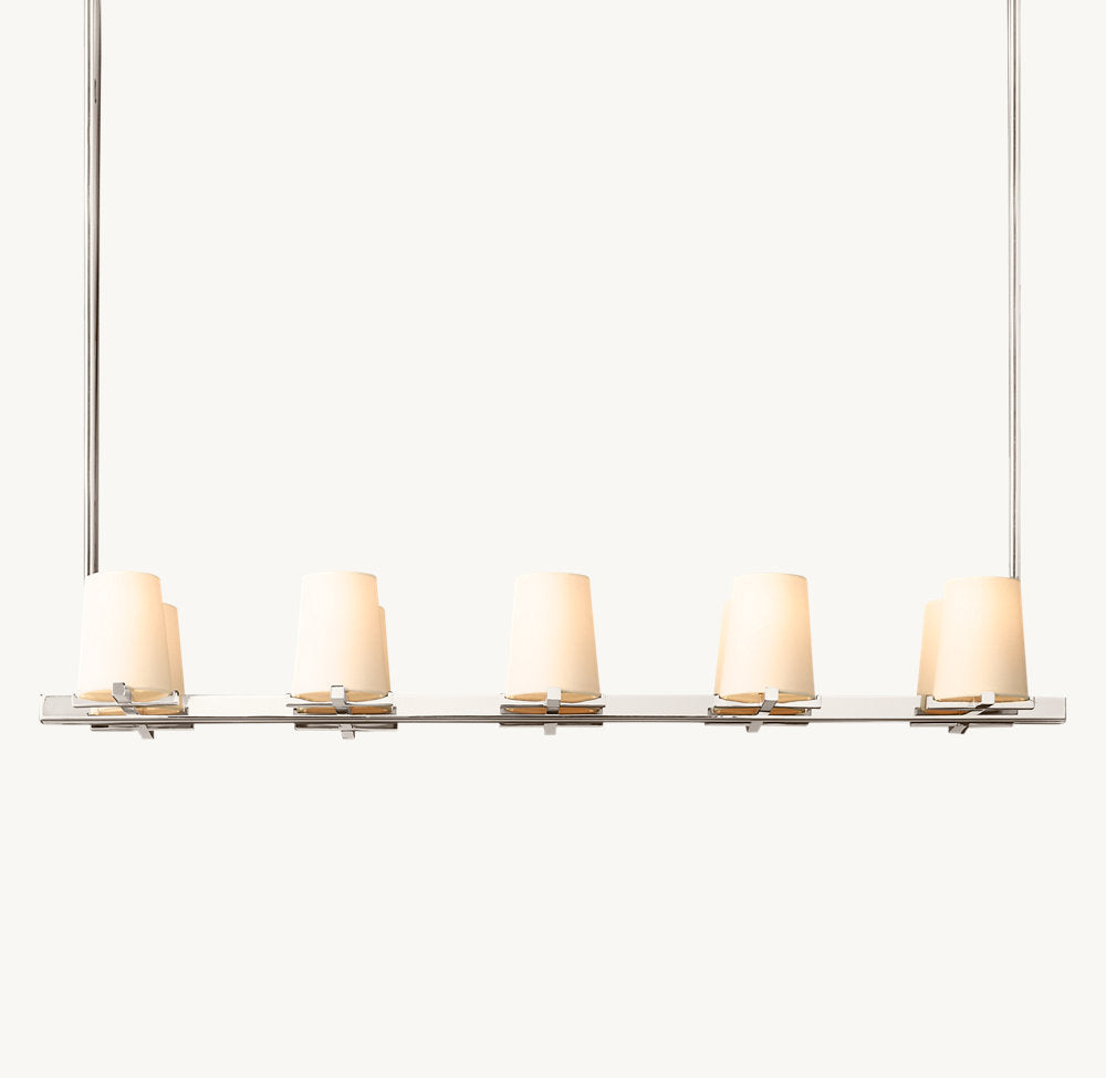 Pauillac Fabric Shade Linear Chandelier 60"