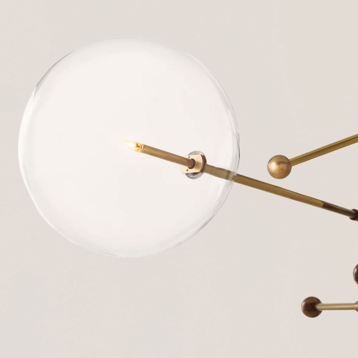 Glass Globe Mobile 6-stem Chandelier 55"