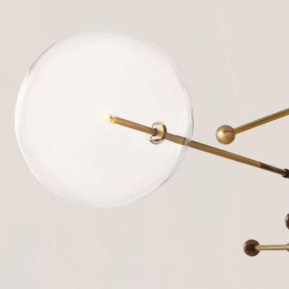 Glass Globe Mobile 6-stem Chandelier 55"