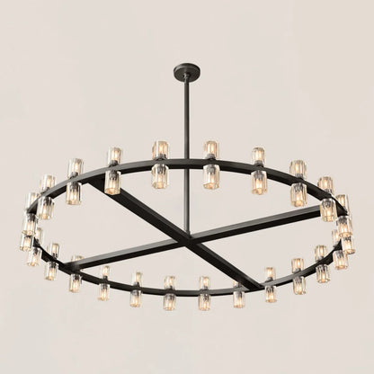 Contemporary Industrial Crystal Glass Round LED Chandelier - Arcachon Style
