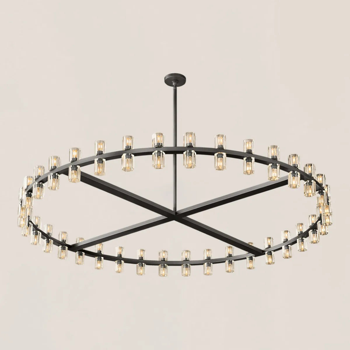 Contemporary Industrial Crystal Glass Round LED Chandelier - Arcachon Style