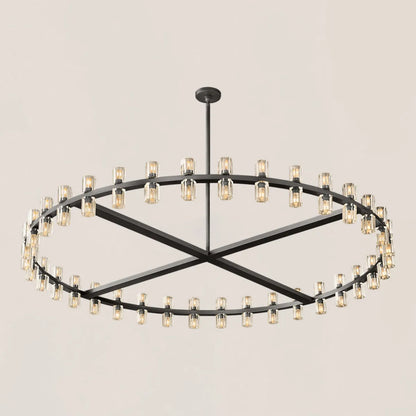 Contemporary Industrial Crystal Glass Round LED Chandelier - Arcachon Style