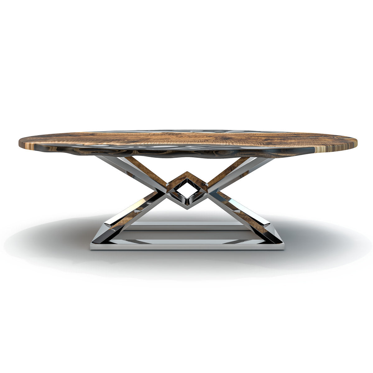 Abruzzo Oval Walnut Wood Dining Table