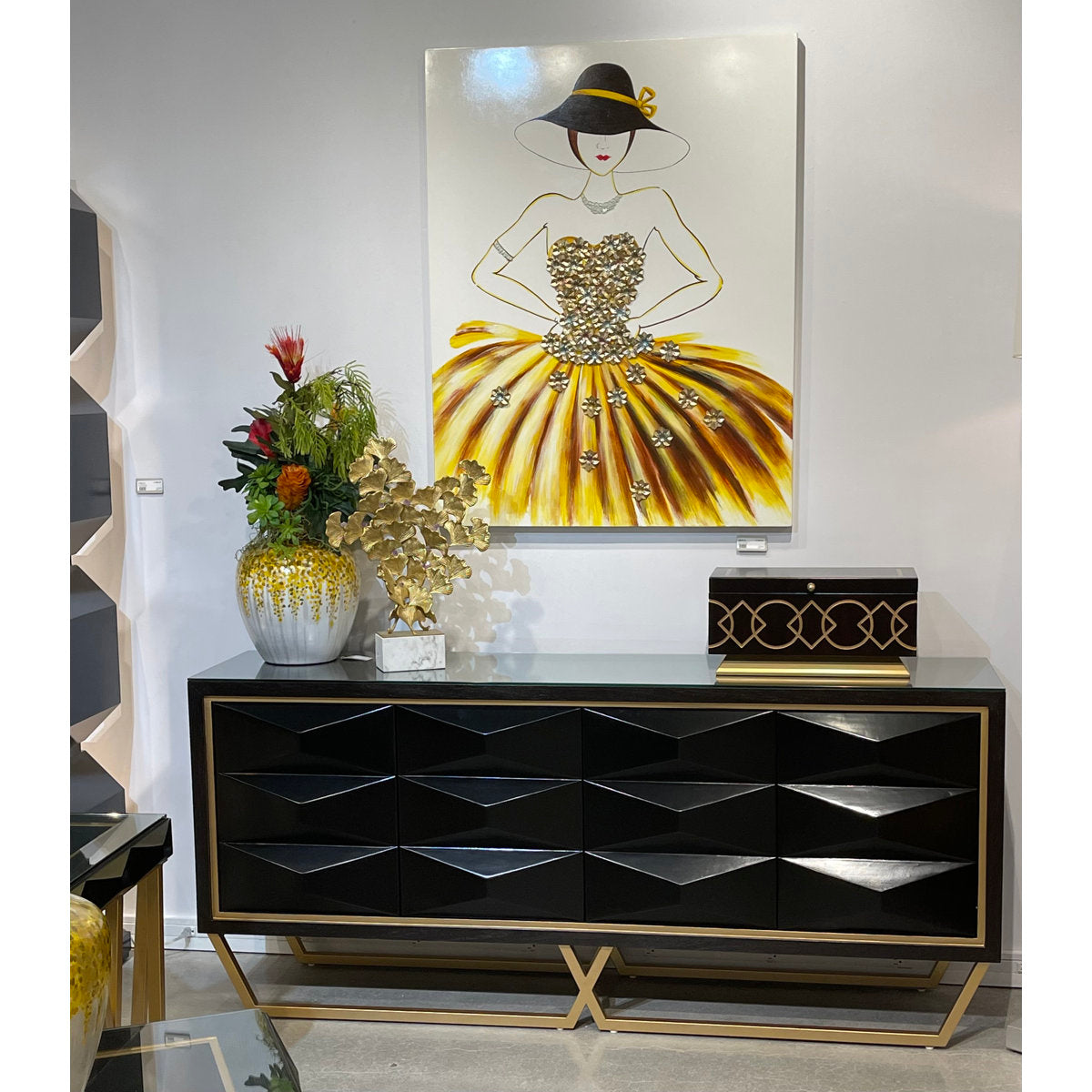 Artmax Steel 4 Door Accent Cabinet
