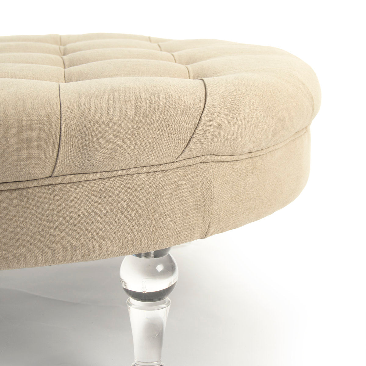 Zentique Adalene Tufted Round Cocktail Ottoman