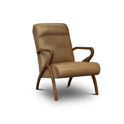 Adele Leather Armchair Chair with Ottoman