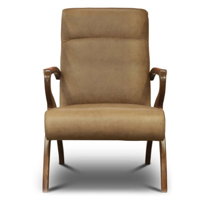 Adele Leather Armchair Chair with Ottoman