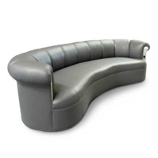 Haute House Home Aida 123 Genuine Leather Rolled Arm Chesterfield Sofa