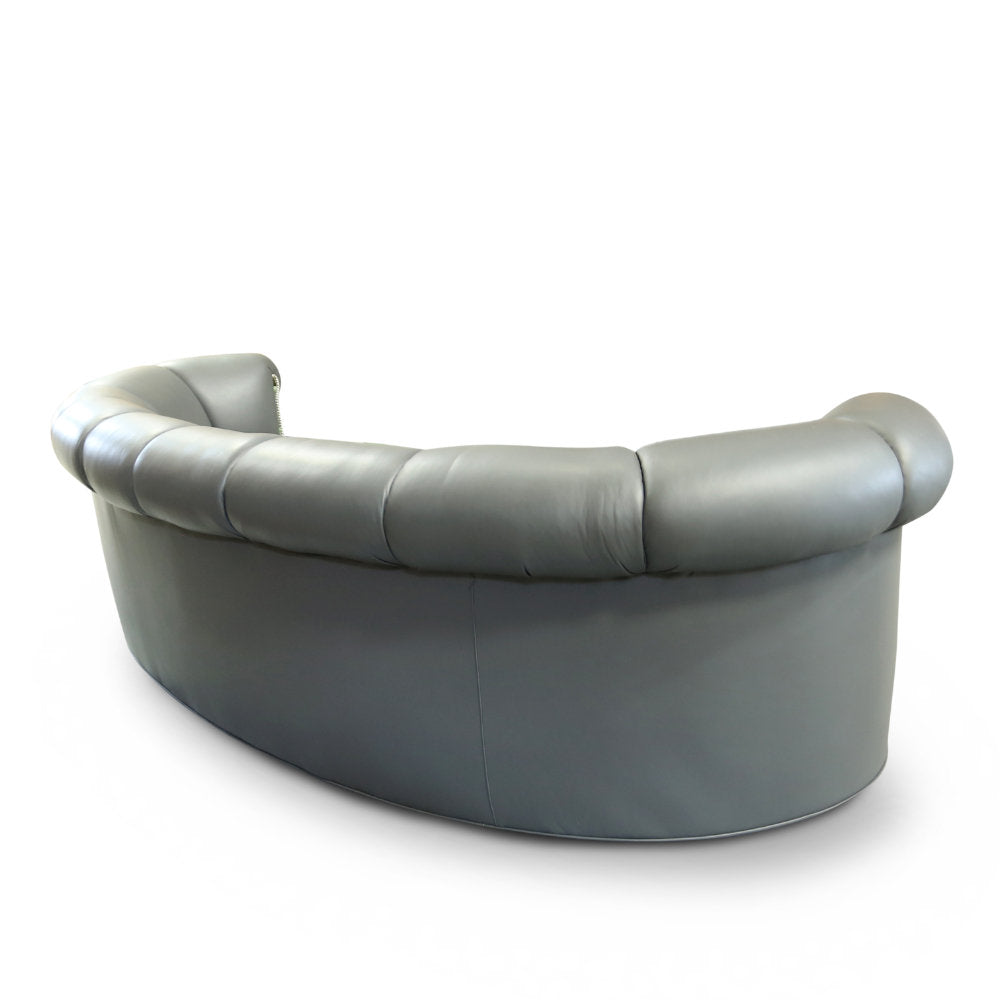 Haute House Home Aida 123 Genuine Leather Rolled Arm Chesterfield Sofa