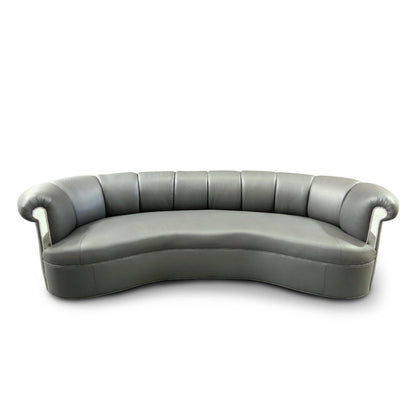 Haute House Home Aida 123 Genuine Leather Rolled Arm Chesterfield Sofa