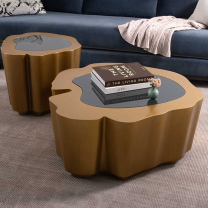 Amorphous Cocktail Table W/Glass Top