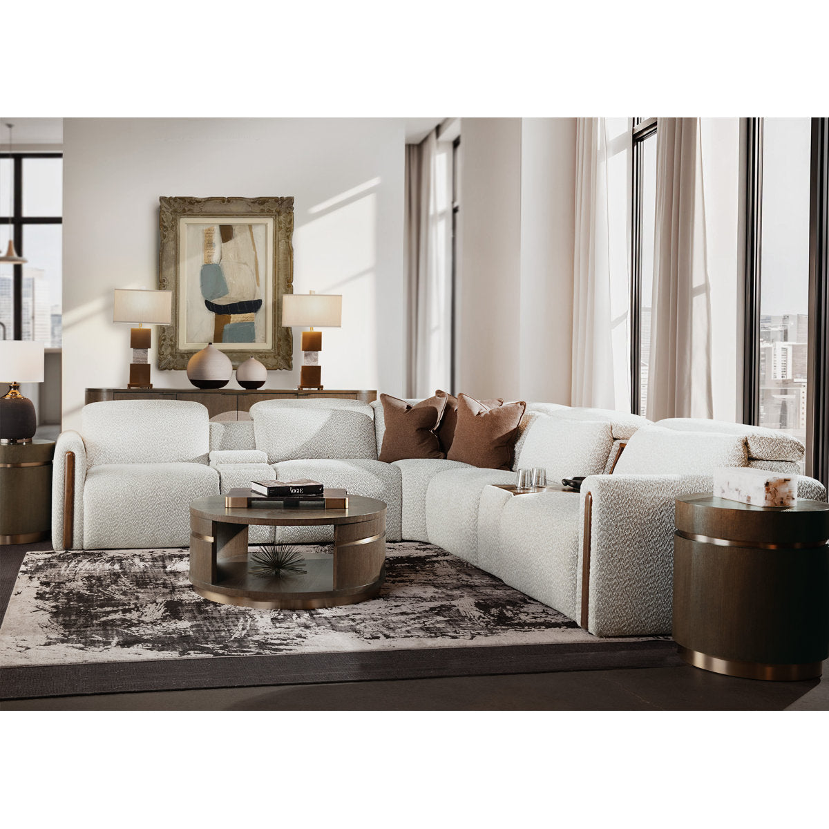 Hooker Furniture Anaheim Seven Piece Power Sectional