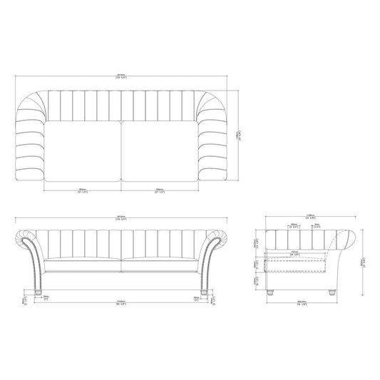 Sonder Living Andrew Martin 103 Rolled Arm Sofa