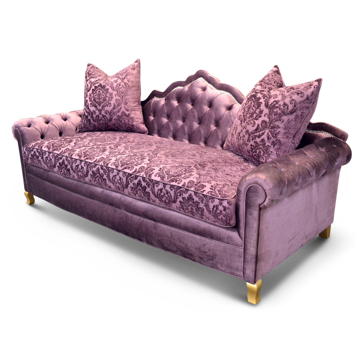 Haute House Home Angel 88 Velvet Rolled Arm Sofa With Reversible Cushions