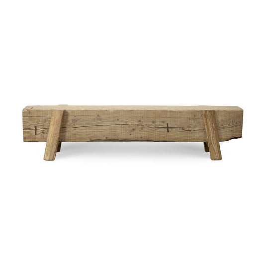 Approx 76-80 Inches Wide Vintage House Beam Bench Weathered Natural