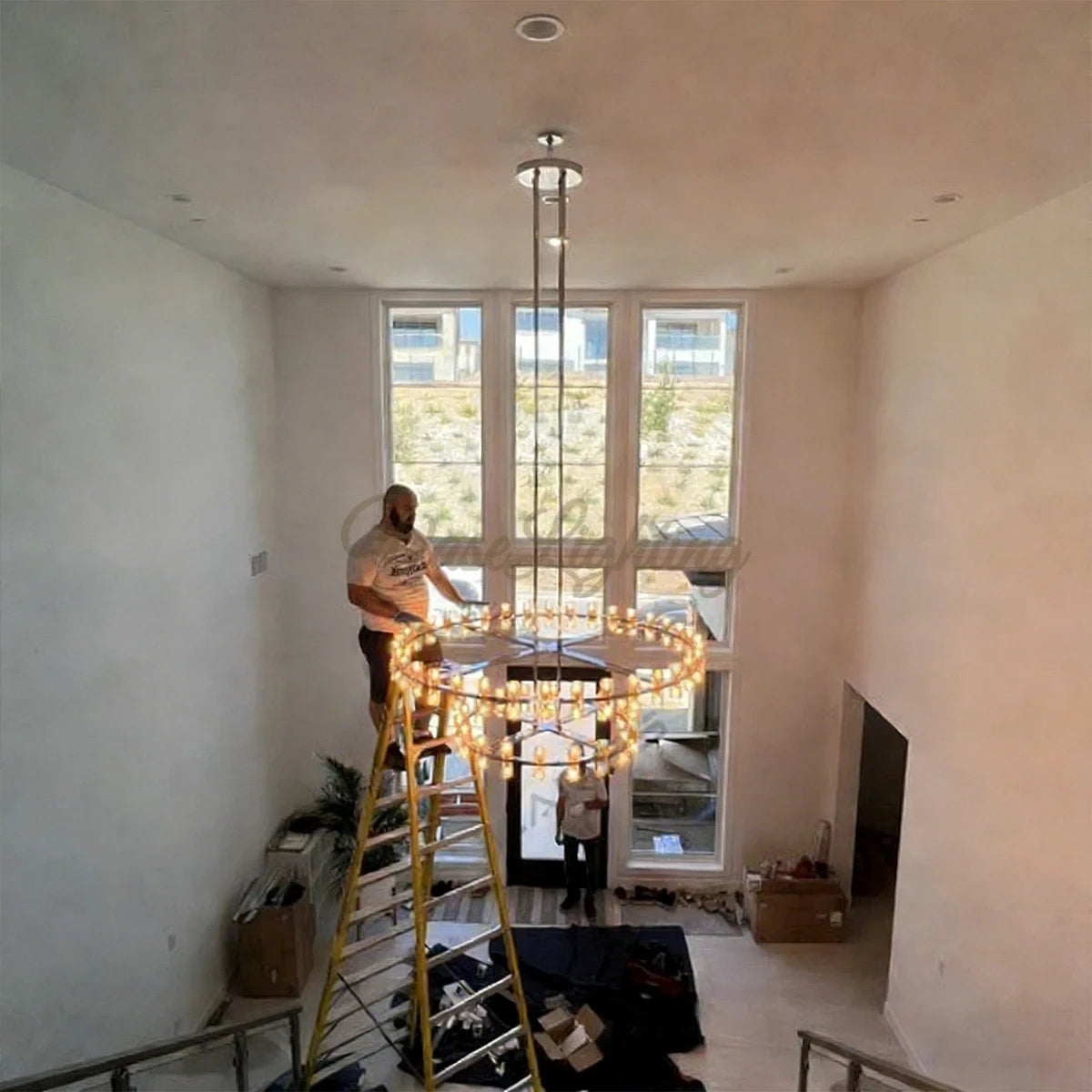 Arcachones Led Round Two-tier Chandelier 60"