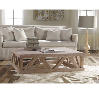 Architectural Solid Wood Cocktail Table