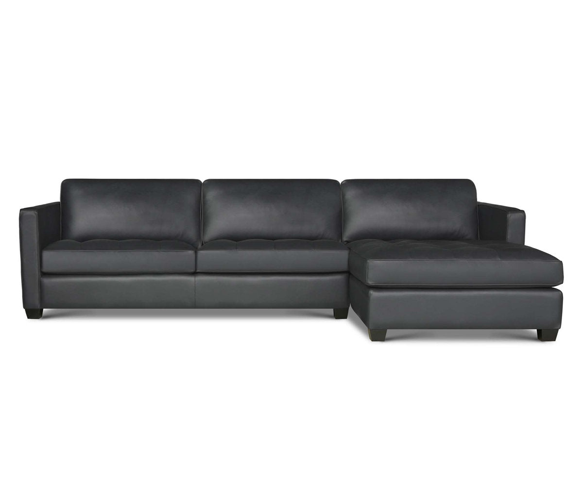 Eleanor Rigby Arizona 132 Wide Genuine Leather Sofa Chaise