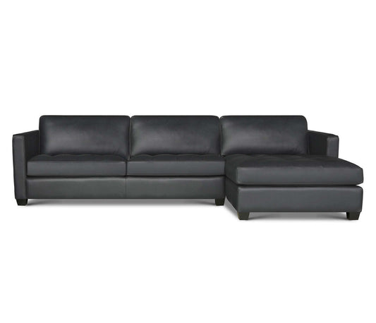 Eleanor Rigby Arizona 132 Wide Genuine Leather Sofa Chaise