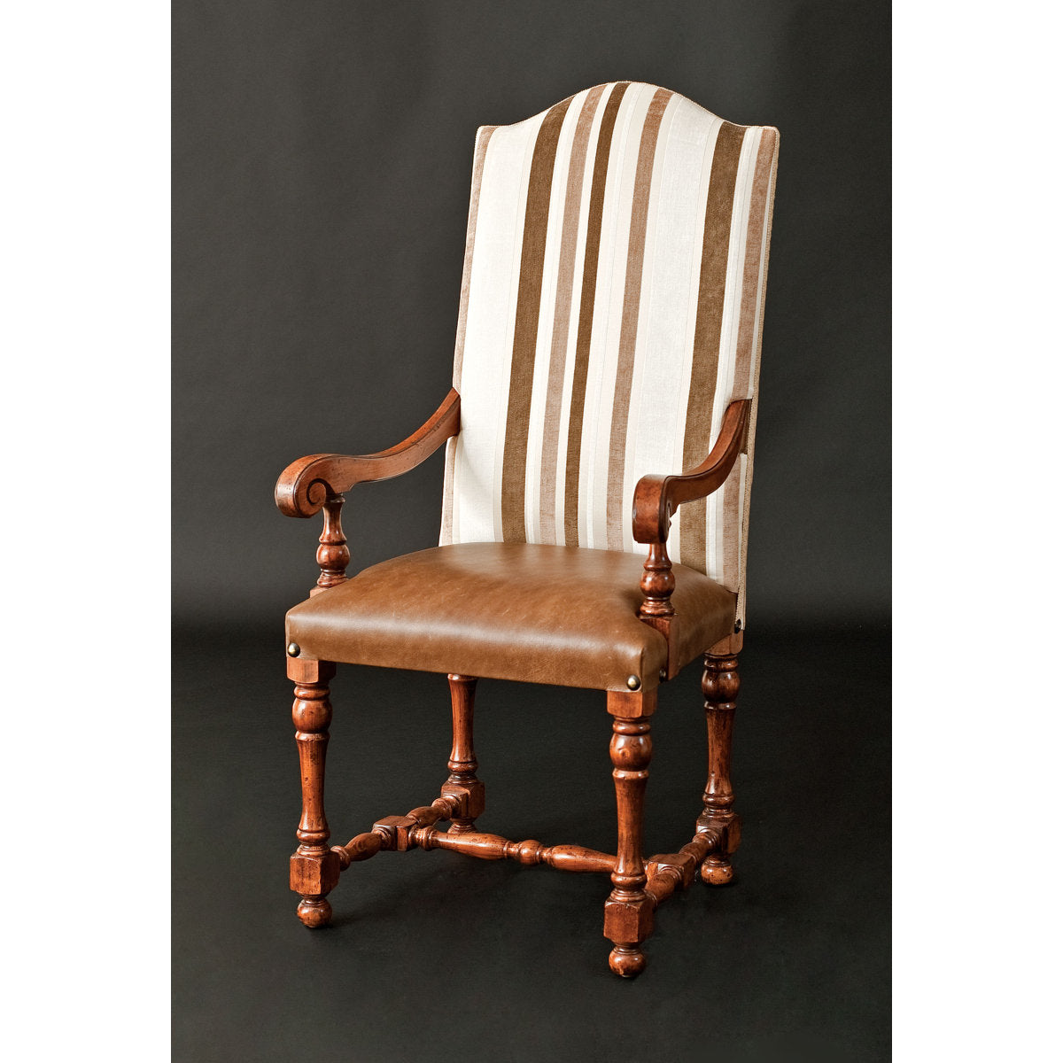 Arm Chair in Brown/White