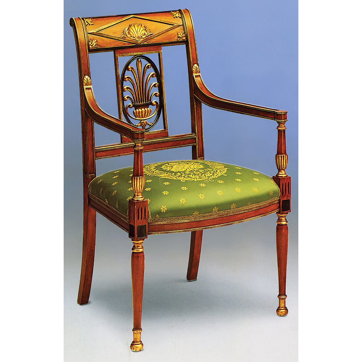 Arm Chair in Cherry/Green
