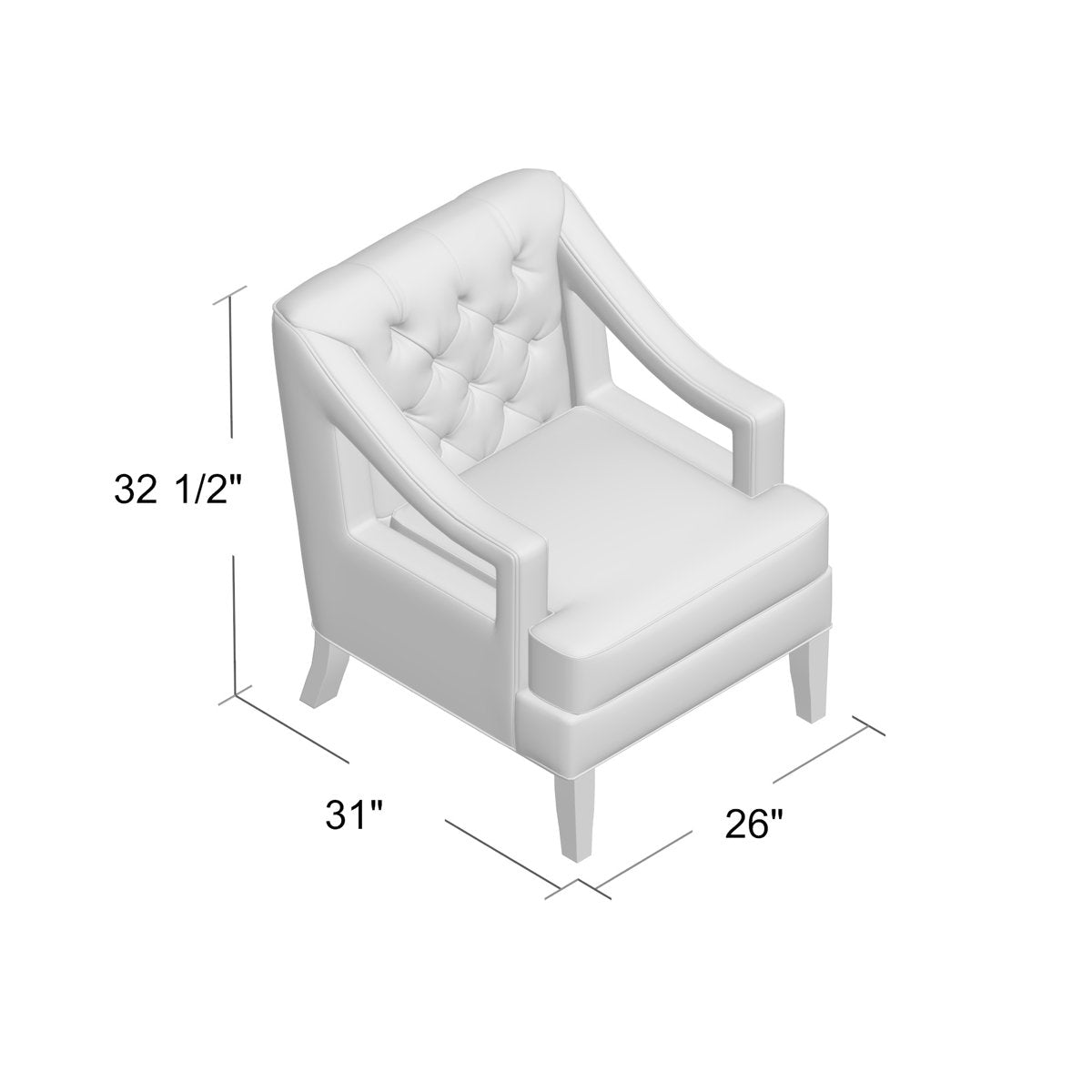 Armchair Chair with Ottoman