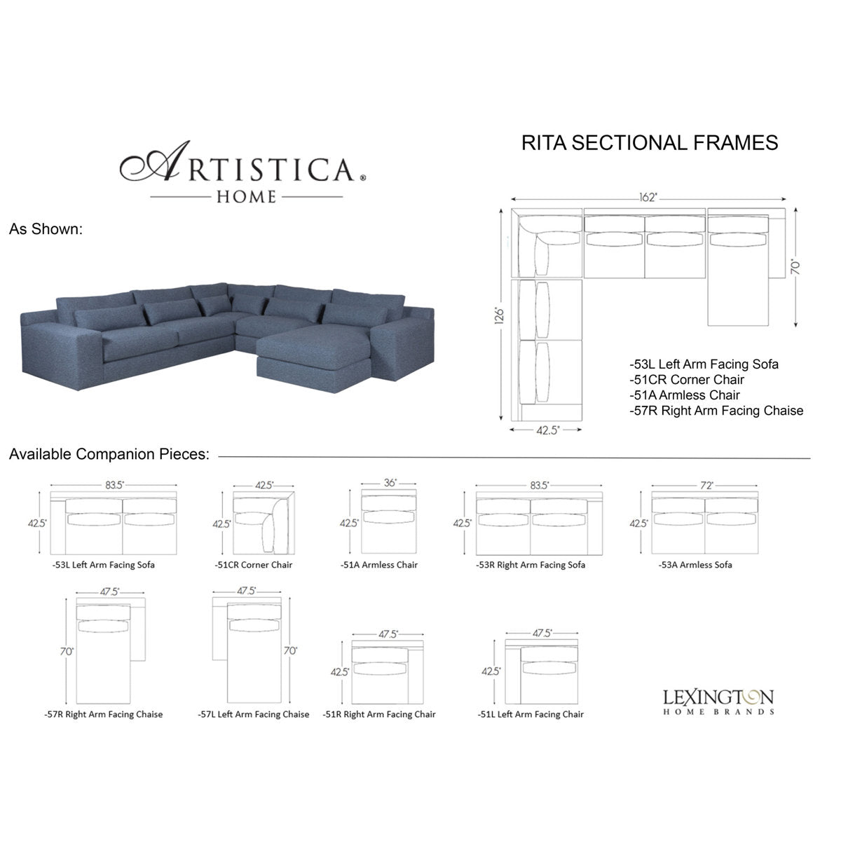 Artistica Home Rita Sectional