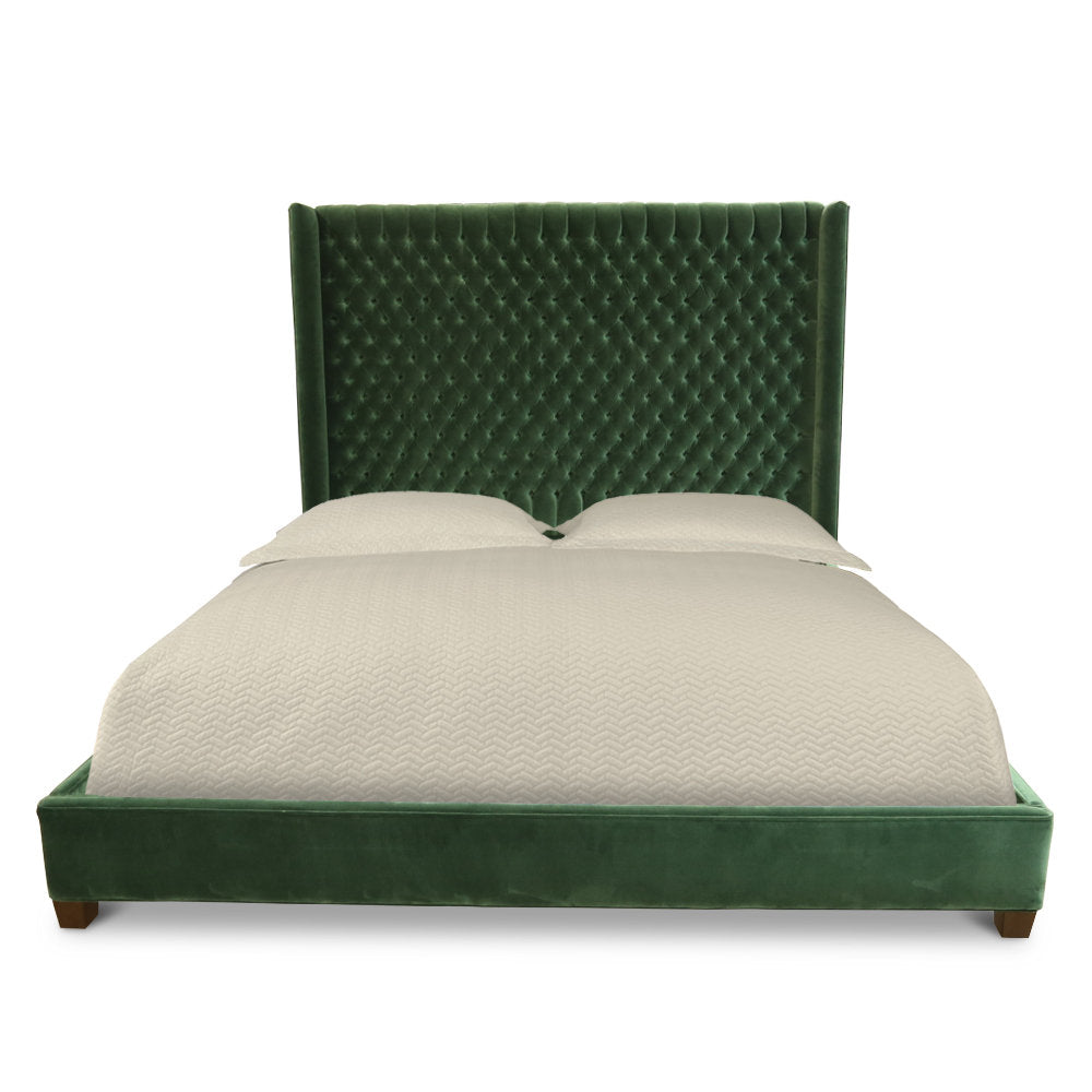 Arwin O. Velvet Wingback Bed